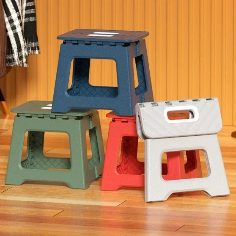 ‌2025 Portable Folding Stool for Adults Kids - Lightweight Camping Fishing Saddle Chair Thickened Plastic Small Folding Stool