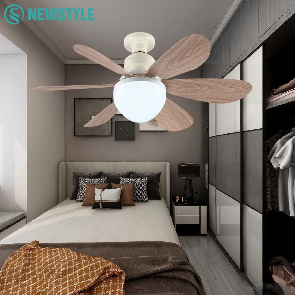 Lampada da ventilatore LED CeIling E26 E27 Base 30W 42cm con telecomando wireless 3 modalità di illuminazione regolabili Lampada da ventilatore intelligente per ventilatore domestico da camera da letto