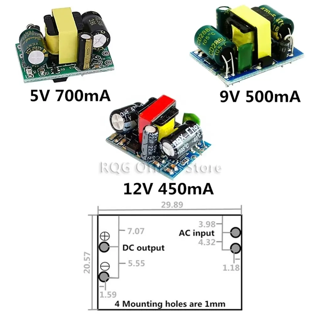 AC-DC-convertidor reductor de precisión de 5V, 700mA, 12V, 450mA, 9V, 500mA, 3,5 W, CA 220V a 5V CC, módulo de fuente de alimentación de transformador reductor