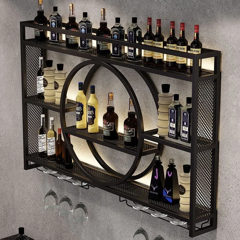 Armário de vinho de luxo antigo buffet de exibição de canto armário de vinho uísque buffet fora de metal estante barra decoração