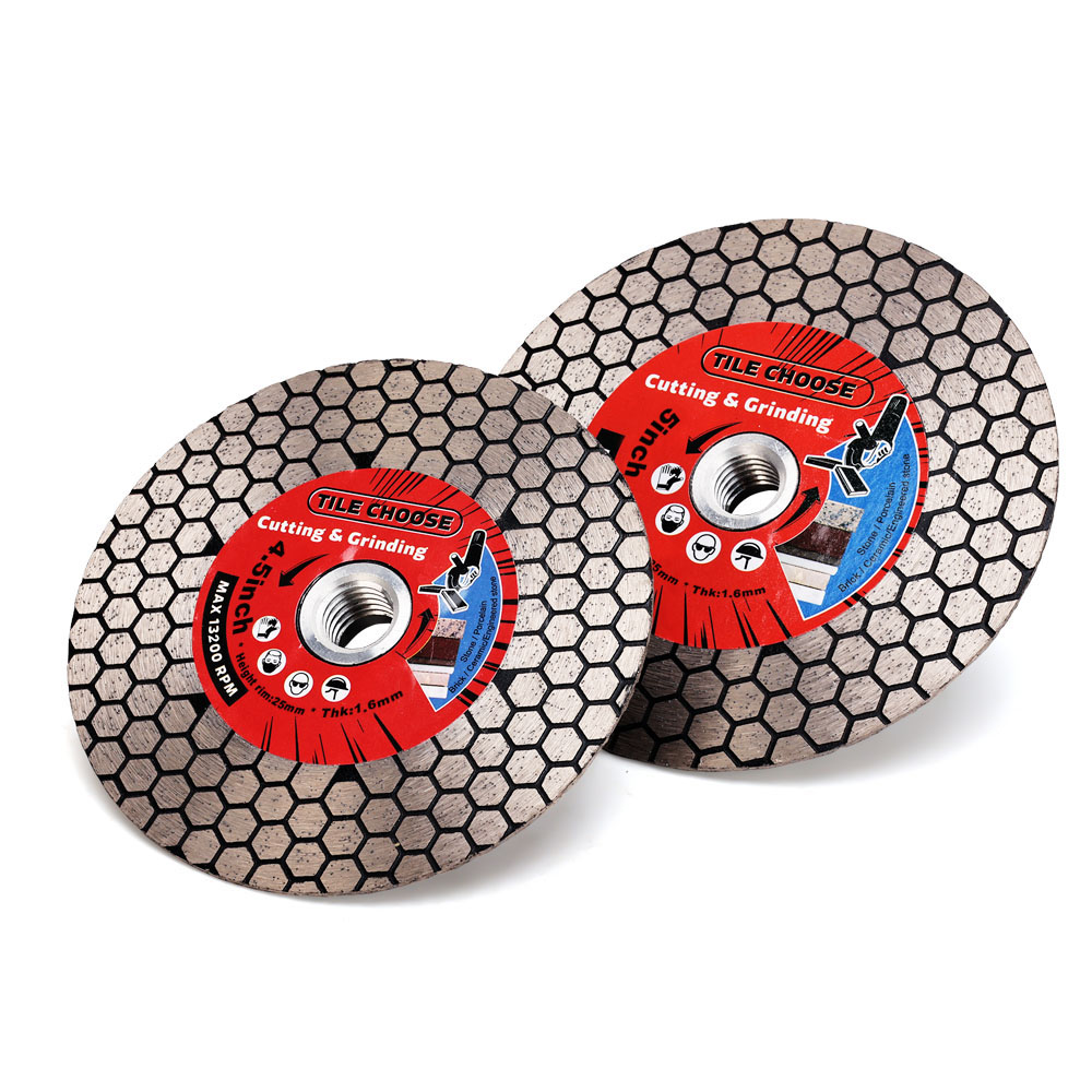 Roda de disco de corte de diamante casaverde d115mm/125mm, lâmina de moagem de porcelana com flange removível para corte de pedra de moagem