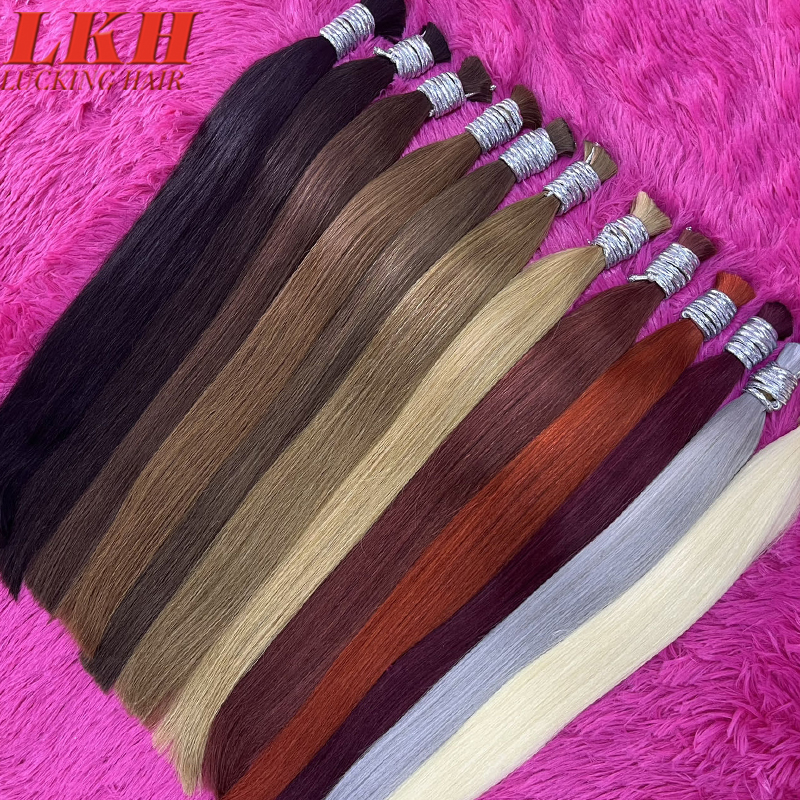 Cabello Humano Original Natural Suitable Dying All Colors Raw Vietnamese Virgin 100% Human Hair Bulk Bundles Extensions