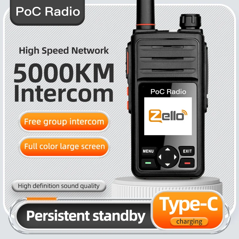 Walkie Talkie Zello 8800, Radio 4g con tarjeta Sim, Bluetooth, Radio bidireccional de largo alcance, Walkie TalkieProfesional potente