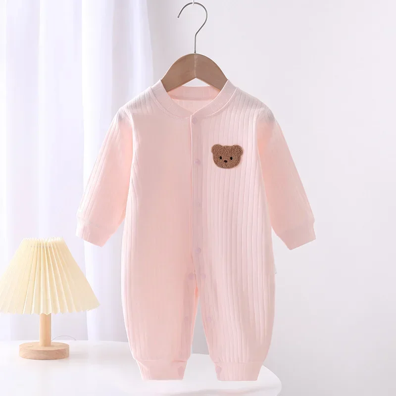 ベビー服ロンパース男の子女の子新生児ボディスーツ & ワンピース無地綿 100 0-24 メートル長袖部屋着衣装