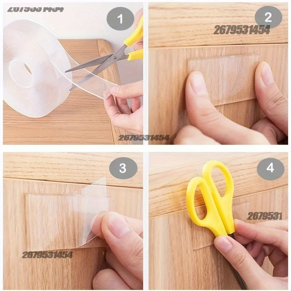 Fita nano dupla face 3/5m, fita adesiva dupla face, sem rastros, à prova d'água, para banheiro, cozinha, pia