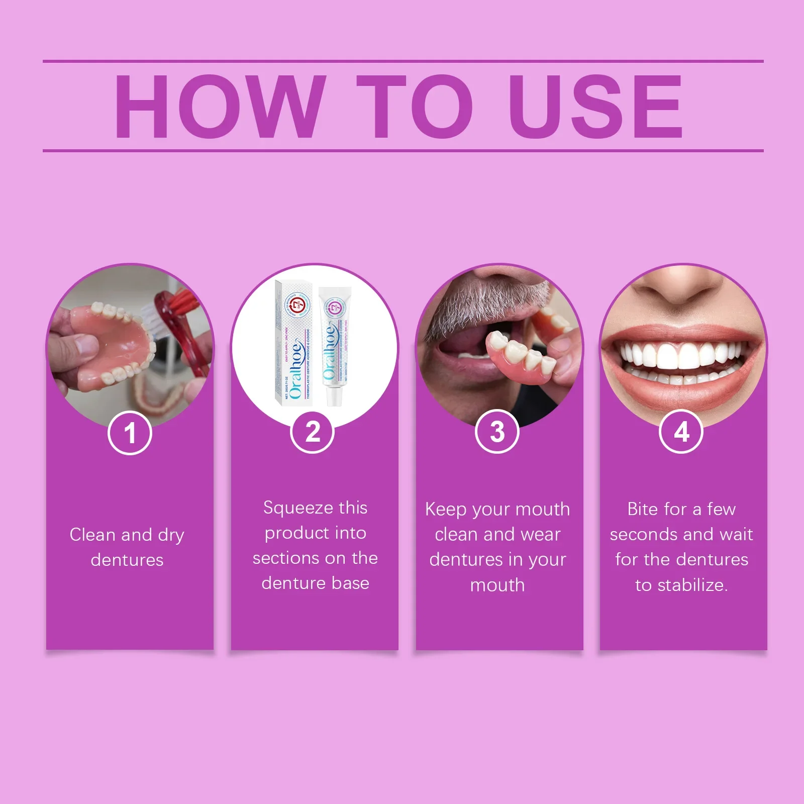 กาวฟันปลอมเทอร์โมพลาสติกและเบาะลดอาการปวดเหงือกที่เกิดจากแรงเสียดทานฟันปลอมคงที่ช่วยเพิ่ม Comfort ผลิตภัณฑ์ดูแลฟันปลอม