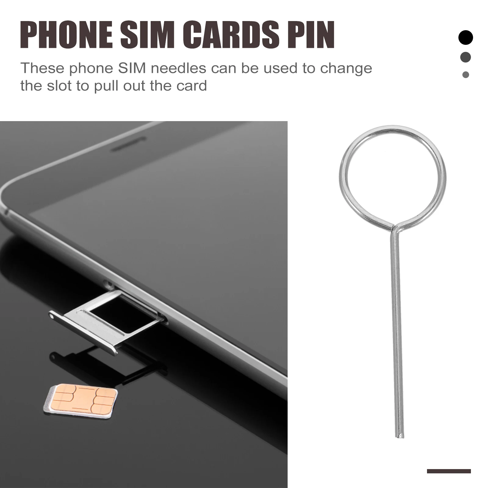 100Pcs Sim Karte Tray Entfernung Eject Pin Schlüssel Werkzeug Edelstahl Nadel Für Für Handy SIM Karten