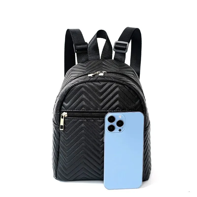 Mini Chevron Funcional Mulheres Moda Mochila Acolchoada