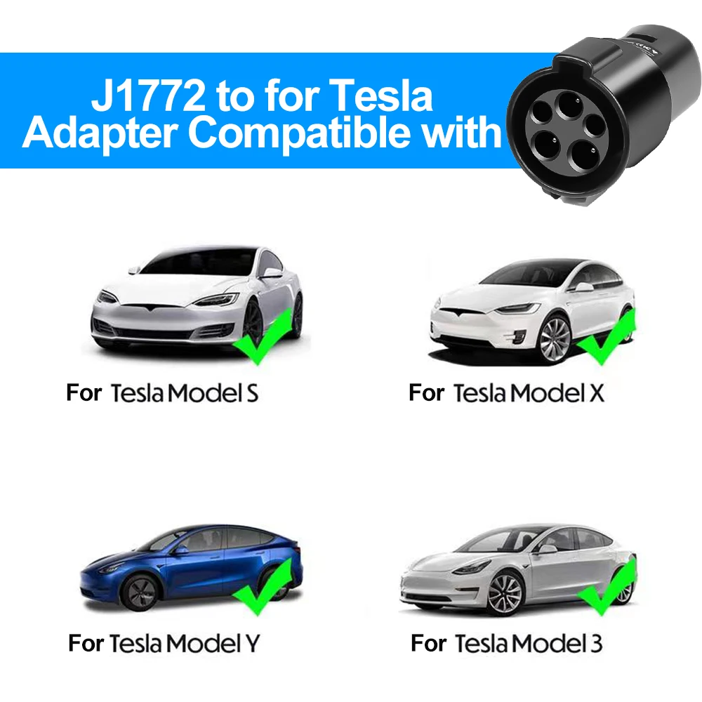 Adapter do pojazdów elektrycznych Typ 1 J1772 do Tesla Model X Y 3 S do ładowarki EV Złącze do pistoletu konwersyjnego