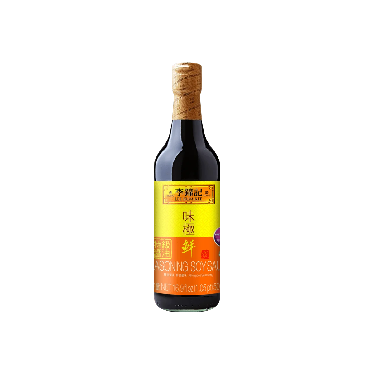 [6 Packs] LEE KUM KEE Soy Sauce - 500ml x 6 Bottles - No Preservatives - Authentic Chinese Seasoning