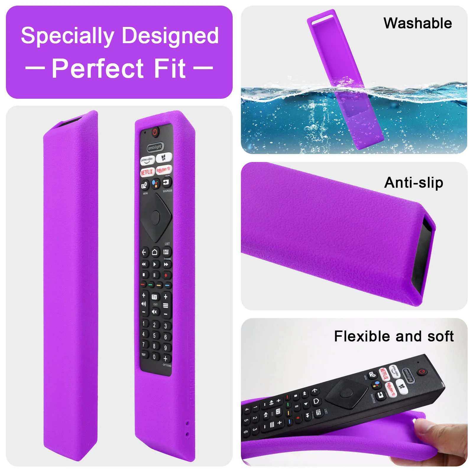 Funda de silicona para mando a distancia de TV inteligente Philips, funda protectora antideslizante, 50PUS8106/12 55PUS8106/12 43PUS7406/12