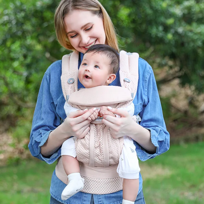 Com caixa e instruções Breeze 360 Porta-bebês ergonômico todas as posições Sling Wrap Mochila 0-36 M