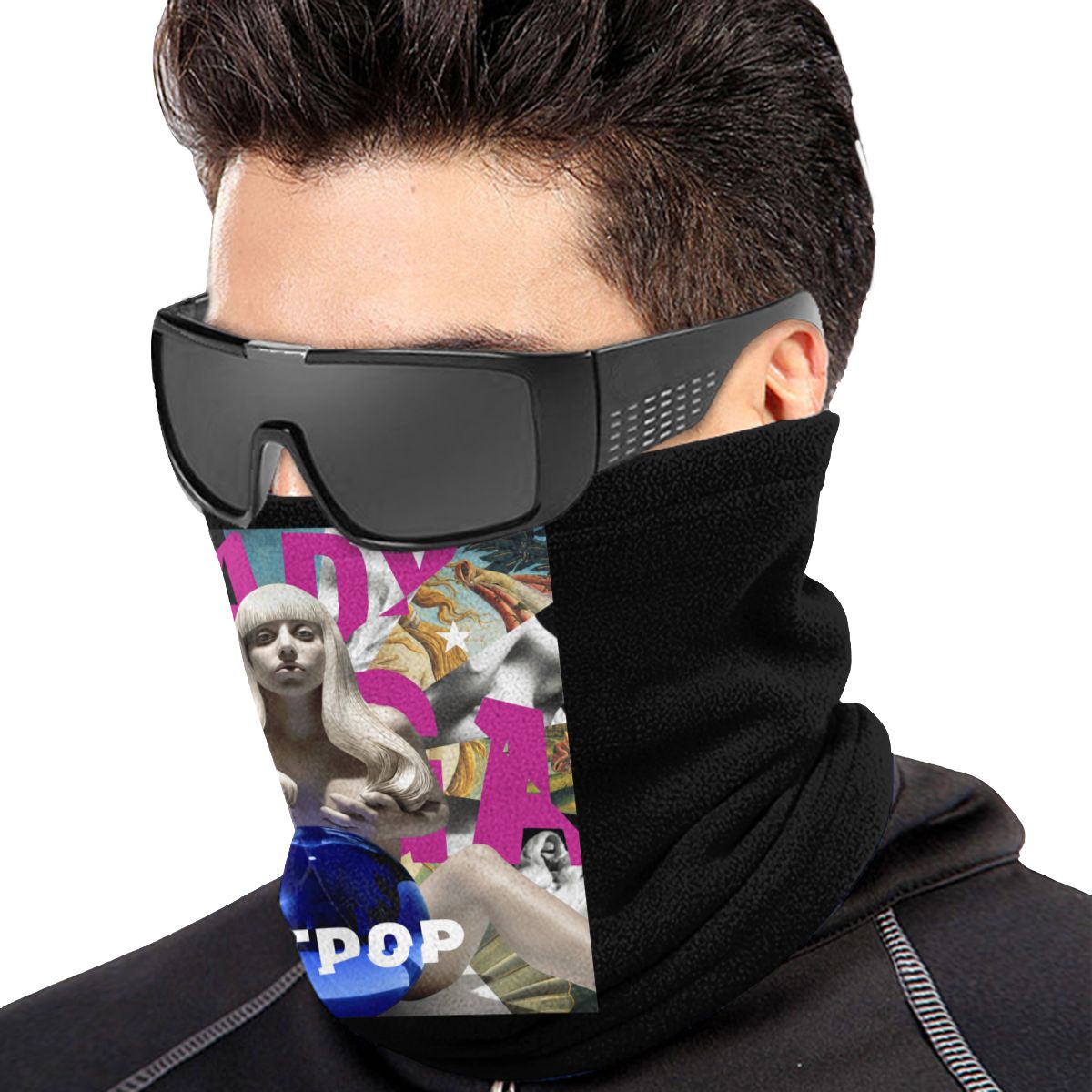 Lady Gaga Schwarz Artpop Konzert Mikrofaser Hals Gamasche Bandana Schal Unisex Running Gesicht Kopf Wrap