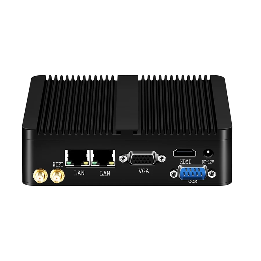 Fanless 2LAN2COM Industrial Mini PC Inter Celeron J6412 DDR4 RS485/RS232 Support Windows10/11 LINUX WiFi Moudle Desktop Computer