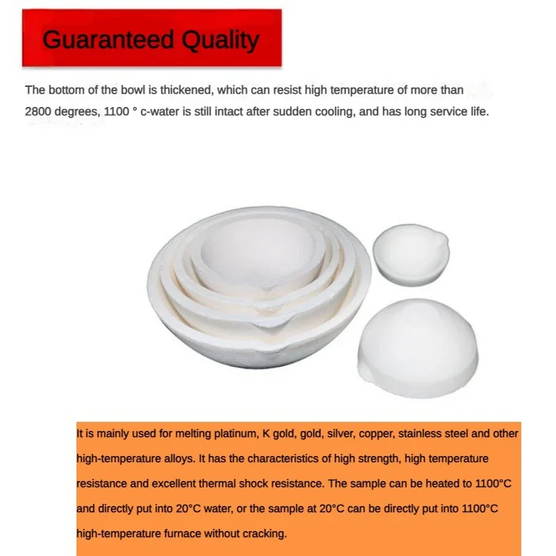 100g-5000g High Temperature Quartz bowl crucible Furnace Melting Casting Refining golden Silver Jewelry tools