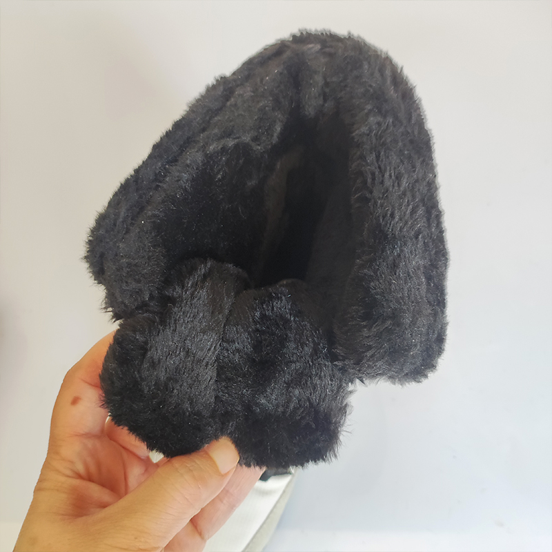 Damen-Schneestiefel, Schwarz, modischer Stil, warme und plüschige Wanderstiefel mit rutschfestem Design, ein Muss für den Winter 2024