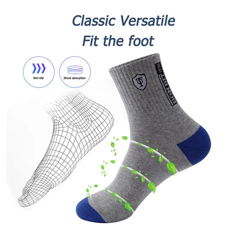 Heißer Verkauf Herren-Sportsocken, 5 Paar, Sommer, lässig, schweißabsorbierend, bequem, dünn, atmungsaktiv, mittlere Röhre, Basketballsocken