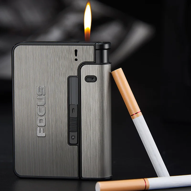Caja de cigarrillos automática portátil, caja de soporte de Metal para cigarrillos King Size de 8 Uds., encendedor no incluido, regalo para hombres y papá