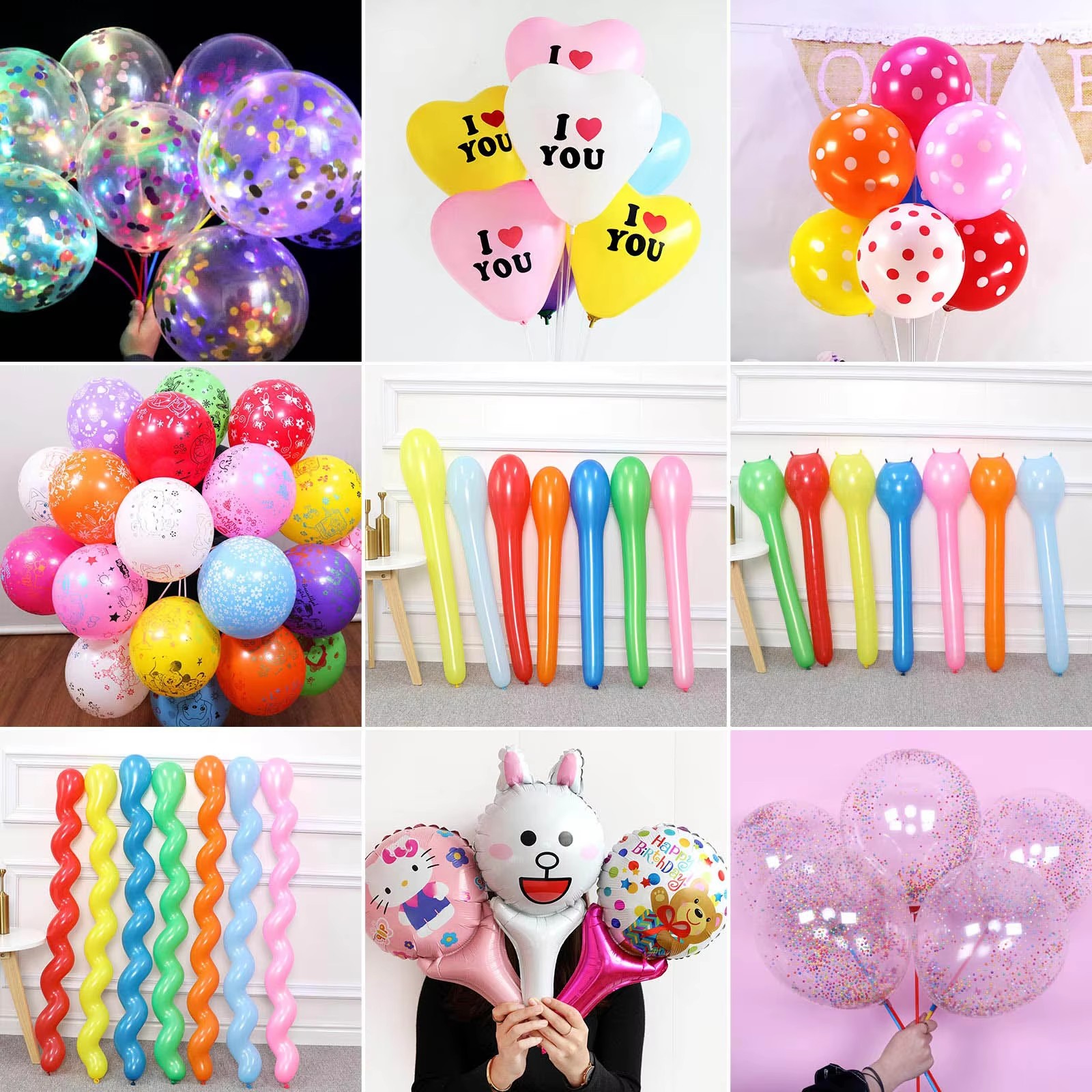 50/100pcs 3D Cartoon Palloncini Forma speciale Decorazione festa di compleanno Palloncini gonfiabili a elio Animale Anatra Coniglio Palloncino