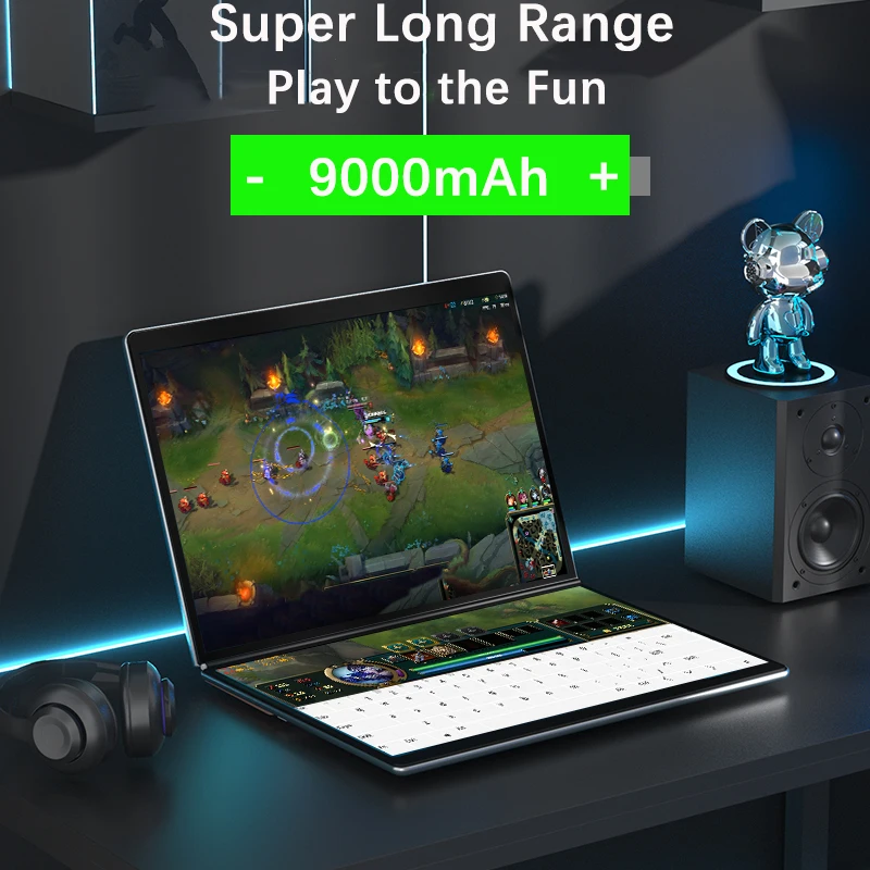 2025 Neuer Mini-Dual-Screen-Laptop 13,5 + 13,5 Zoll N100 Dual-Touchscreen 180 °   Umgedrehtes 2-in-1-Notizbuch für Büro, Freizeit und Unterhaltung