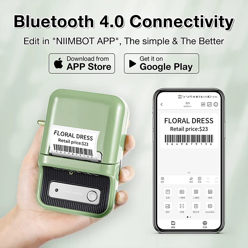 Niimbot B21 Mini imprimante d'étiquettes thermiques Portable Mini imprimantes d'autocollants adhésifs pour le bureau à domicile pour téléphone Portable nouveau