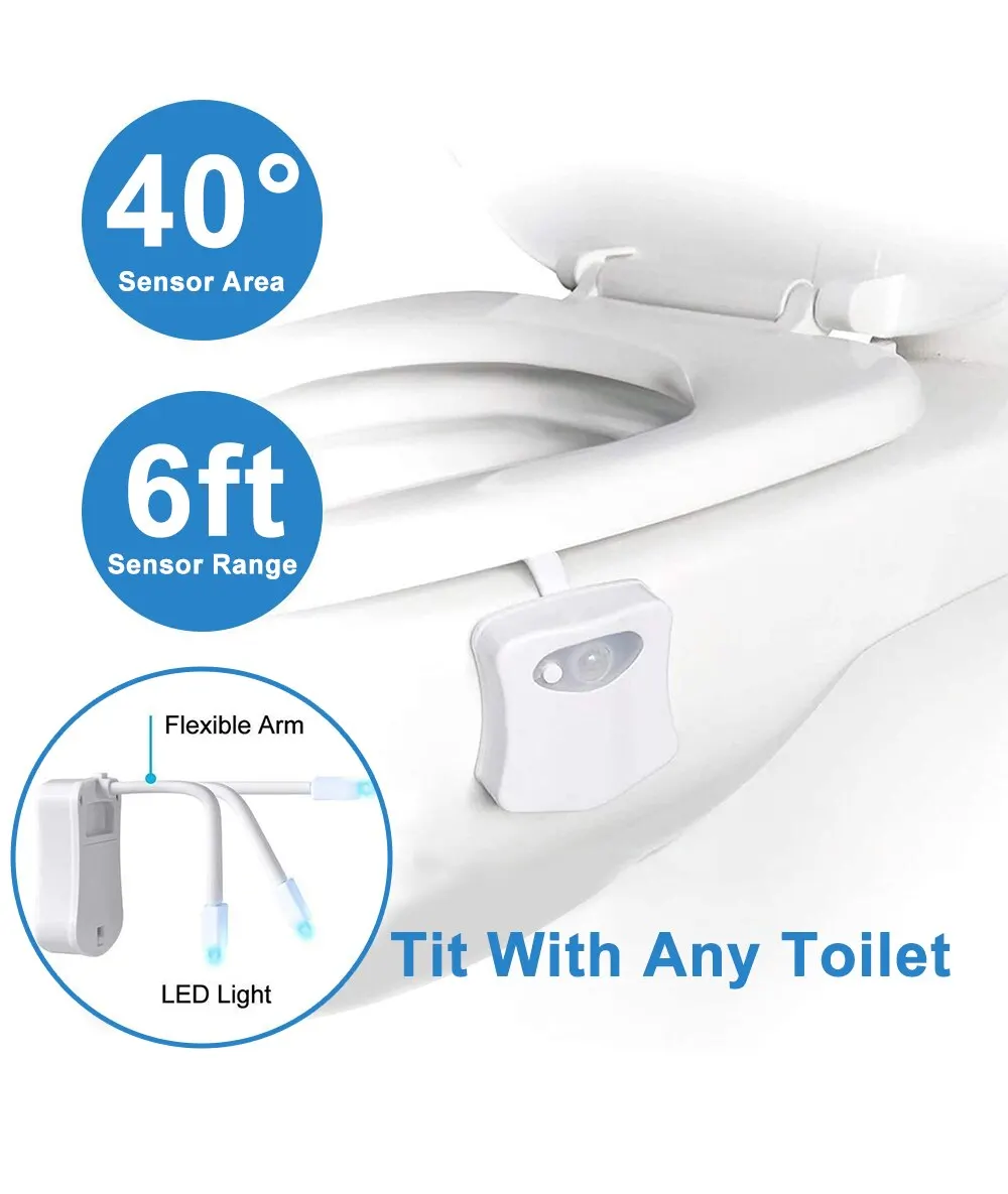 Mini Kawayi luce di rilevamento a infrarossi umana LED Night Light Stick Toilet 16/8 colore bagno luce notturna con rilevamento del movimento colorato
