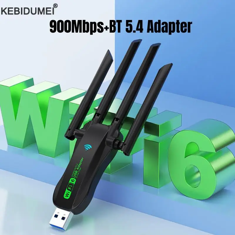 900 Мбит/с Wi-Fi USB-адаптер Bluetooth 5,4 Wi-Fi6 Dongle двухдиапазонный 2,4G/5Ghz 4 антенны беспроводной приемник драйвер бесплатно для ПК Win10 11