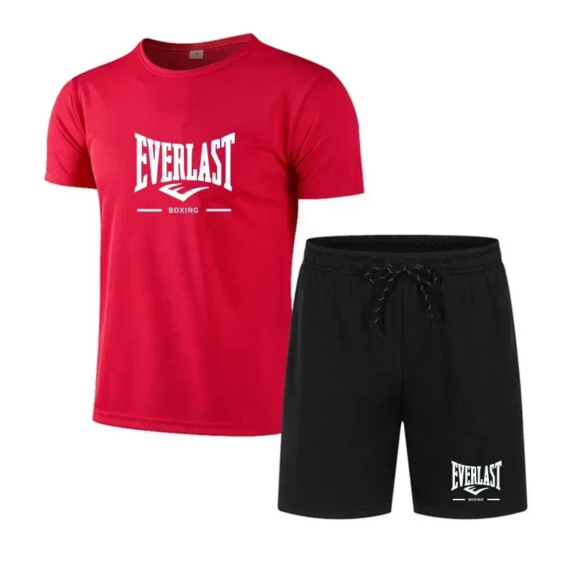 EVERLAST, ropa deportiva transpirable para correr para hombre, conjunto de dos piezas, conjunto de marca de fitness para lazer de