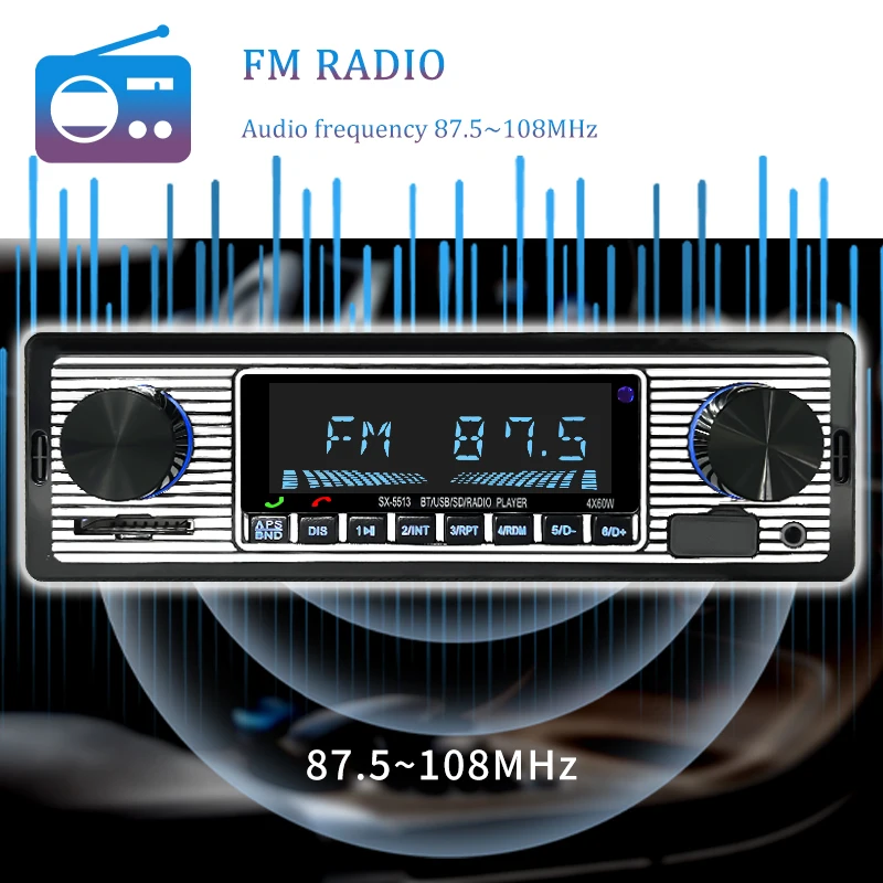 SINOVCLE Car 1 DIN Radio 1 DIN Stereo Digital Car Bluetooth FM Audio Music USB / SD with In Dash AUX Input 12V MP3 Multimedia