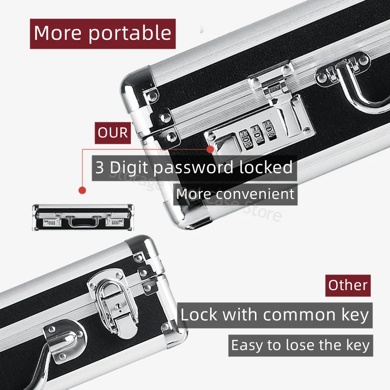 Aluminum Tool Box Potable Password Toolbox Safety Instrument Case Storage Box Equipment Hard Case Shockproof Tool Case Suitcase