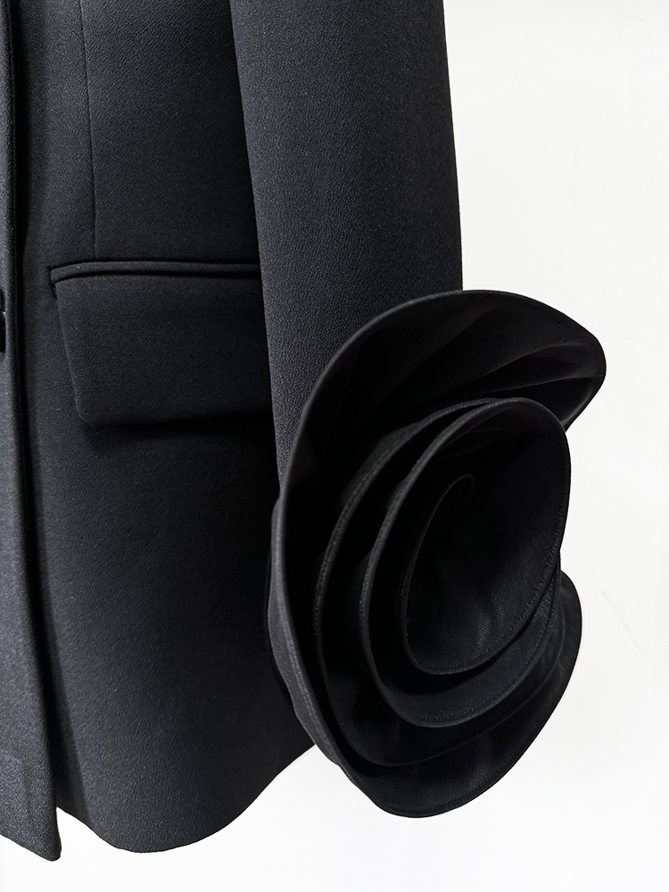 High Street neueste Modedesigner Jacke Damen Blumen Applikationen Zweireiher Blazer