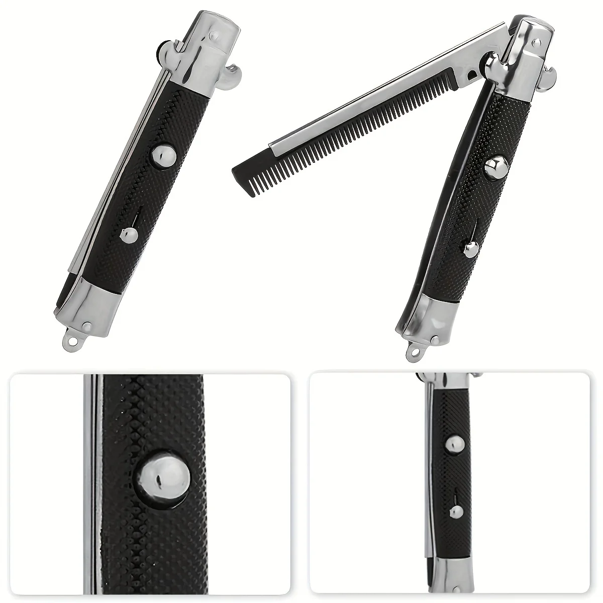 New Folding Spring Comb Automatic Combs Portable Foldable Knife Brushes Hair Trimmer Comb Brush Accessories