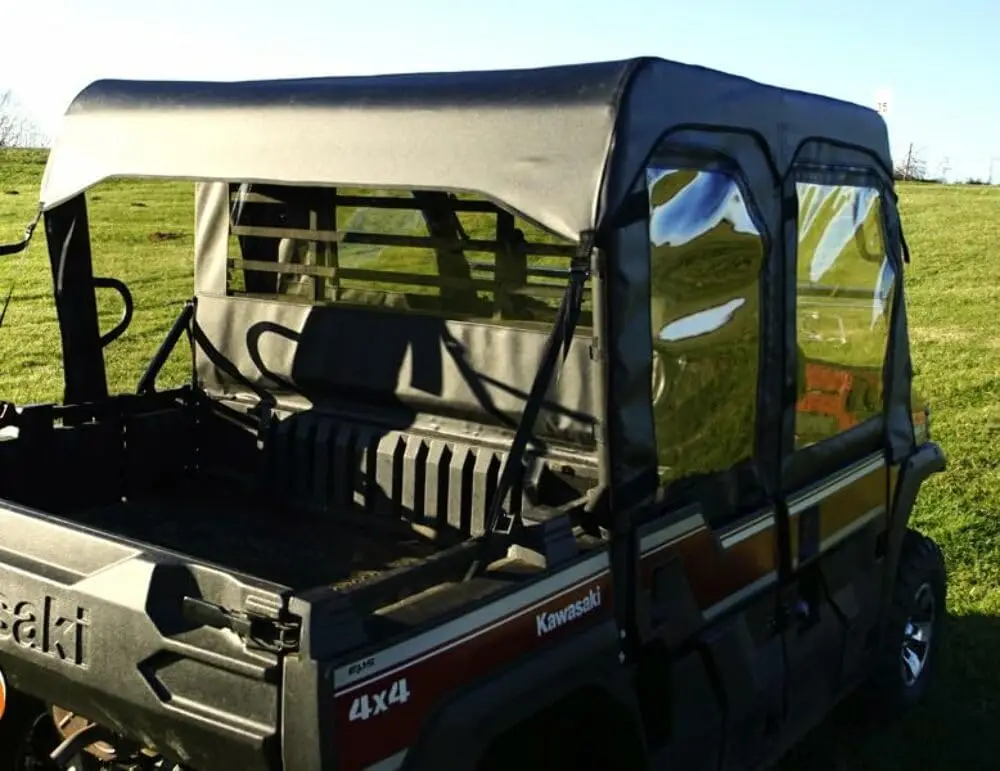 Seizmik Utv Soft Upper Half Door Kit Compatible With Kawasaki Mule Pro-Fxt (2015-2021) Models | With Zippered Windows | Side By