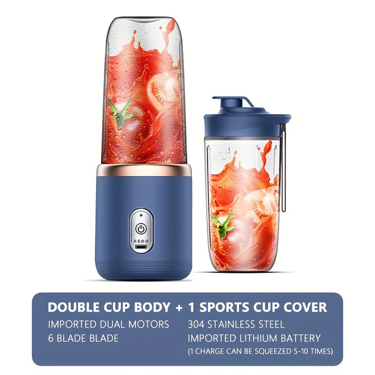 Mezcladores de frutas USB multifunción de doble taza, exprimidores eléctricos portátiles, licuadora, exprimidor de frutas, taza, batido de alimentos, fabricante de jugo