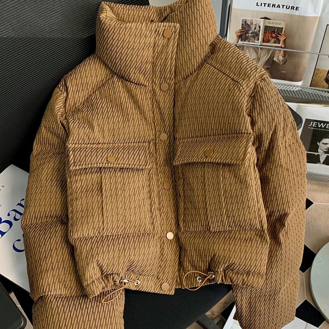 2023 Winter Parkas Frauen große Taschen Puffer Jacke dicke Baumwolle gepolsterte Jacke Daunen Baumwoll jacke Vintage Oberbekleidung übergroß