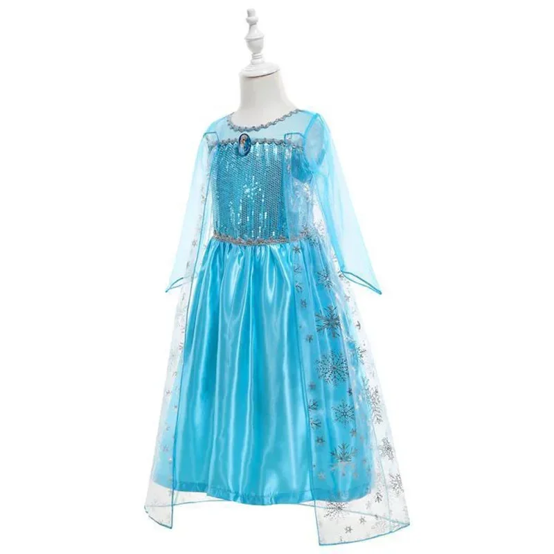 Disney disfraz de reina de la nieve para niñas, disfraces de Elsa, vestido de fiesta de carnaval, bata de baile, ropa para niños, vestido de princesa de Frozen