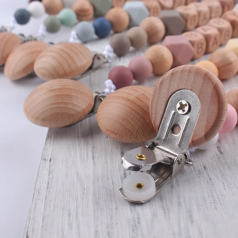 ส่วนบุคคลชื่อ Baby Pacifier คลิปโซ่ลูกปัดซิลิโคน Teethers Dummy จุกนมผู้ถือคลิปทารกแรกเกิดการงอกของฟันของเล่นอุปกรณ์เสริม