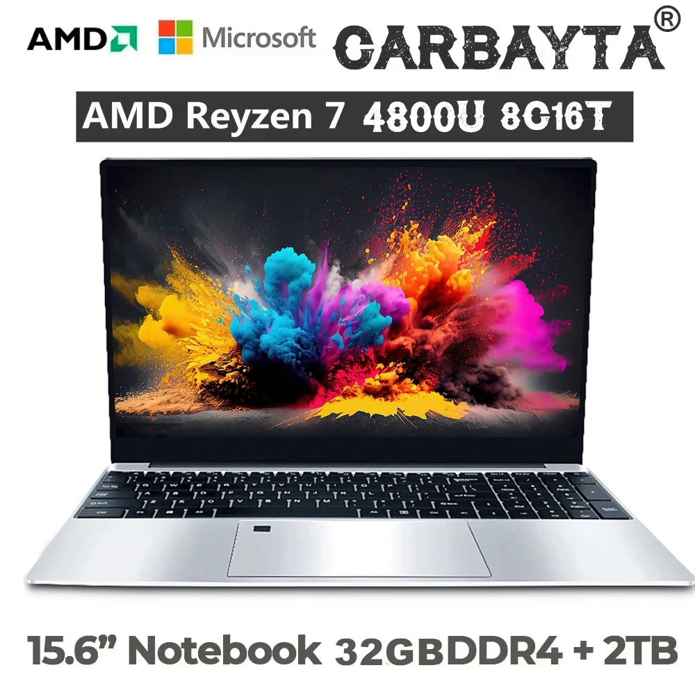 Gaming Notebook: 15.6 Inch Metal Ultrabook - AMD Ryzen 7 4800U, 32GB RAM, 2TB SSD, 5G, Bluetooth, Windows 11 Pro