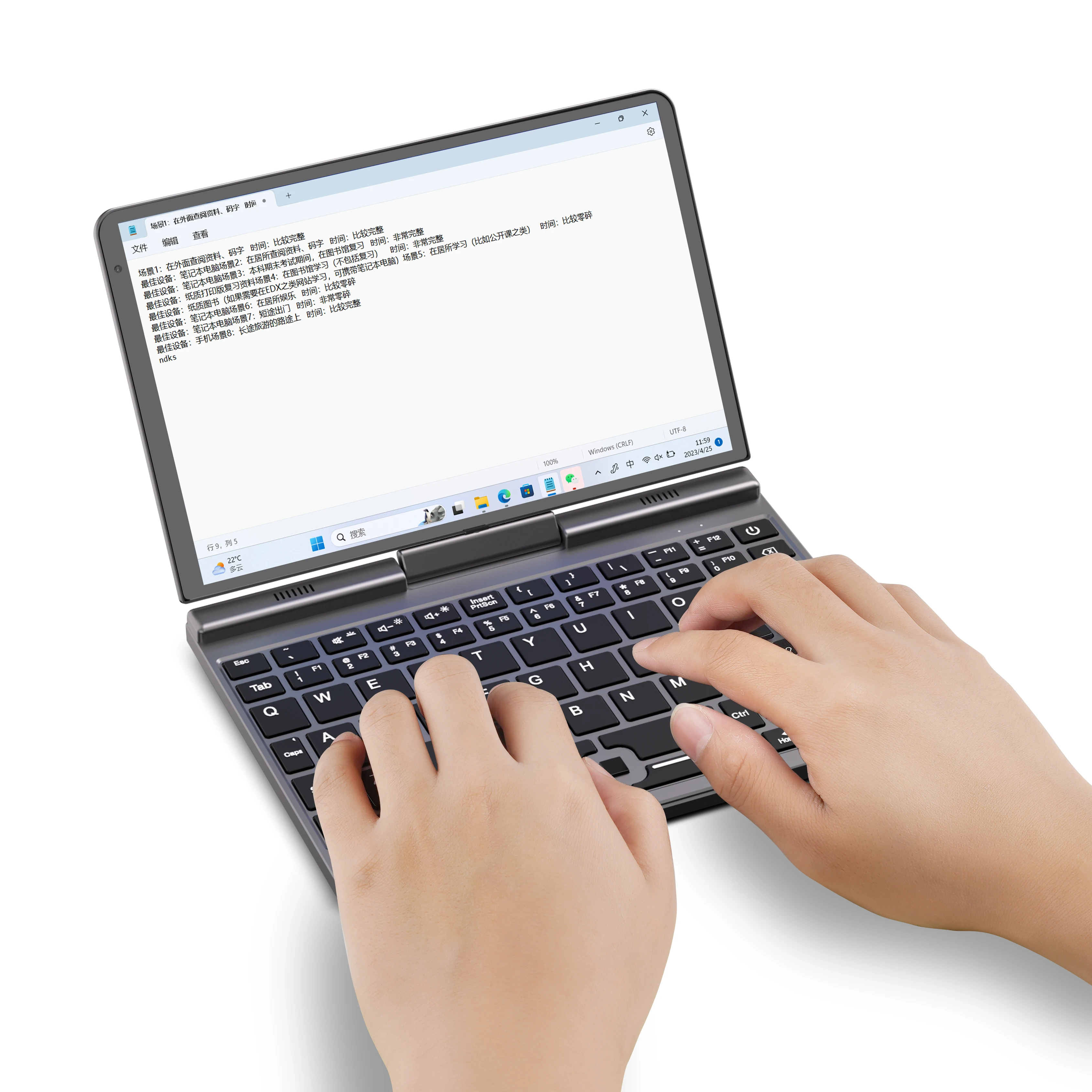 【P8】Flip 180° Mini Laptop 12th Gen Intel N150 Core 8 Inch computer LPDDR5 12GB 1TB 4800MHz WiFi 6 BT5.2 PCI-E Business Laptop