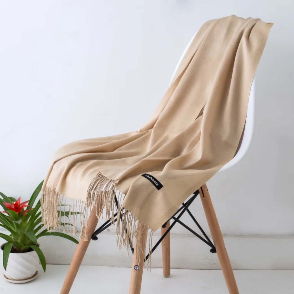 Модный зимний женский шарф 2024, тонкие шали и палантины, Женский однотонный хиджаб, длинные кашемировые шарфы из пашмины