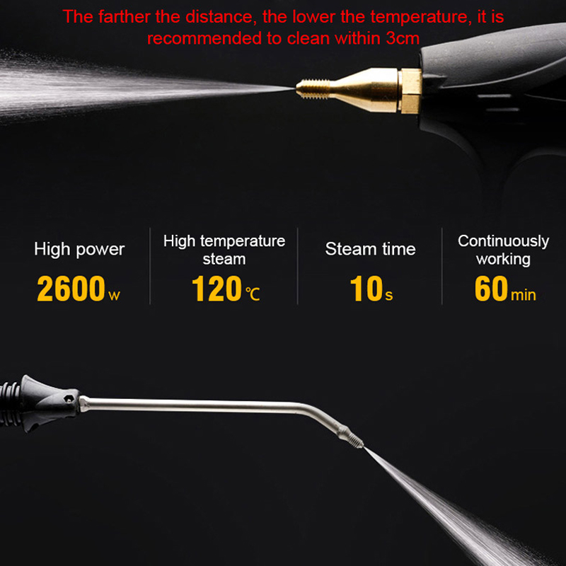 High Temperature Steam Cleaner 2600W Sterilization Pressure Jet Washer Machine for Home Car Kitchen Air Conditioner Grime Grease