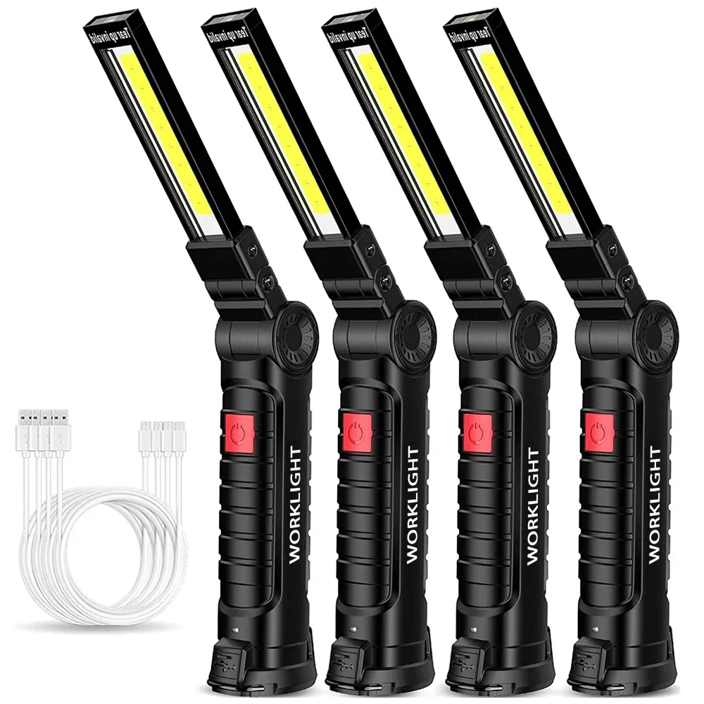 Neue tragbare COB LED Taschenlampe USB wiederaufladbare Arbeitsleuchte magnetische Lanterna Hängelampe mit eingebauter Batterie Camping Taschenlampe