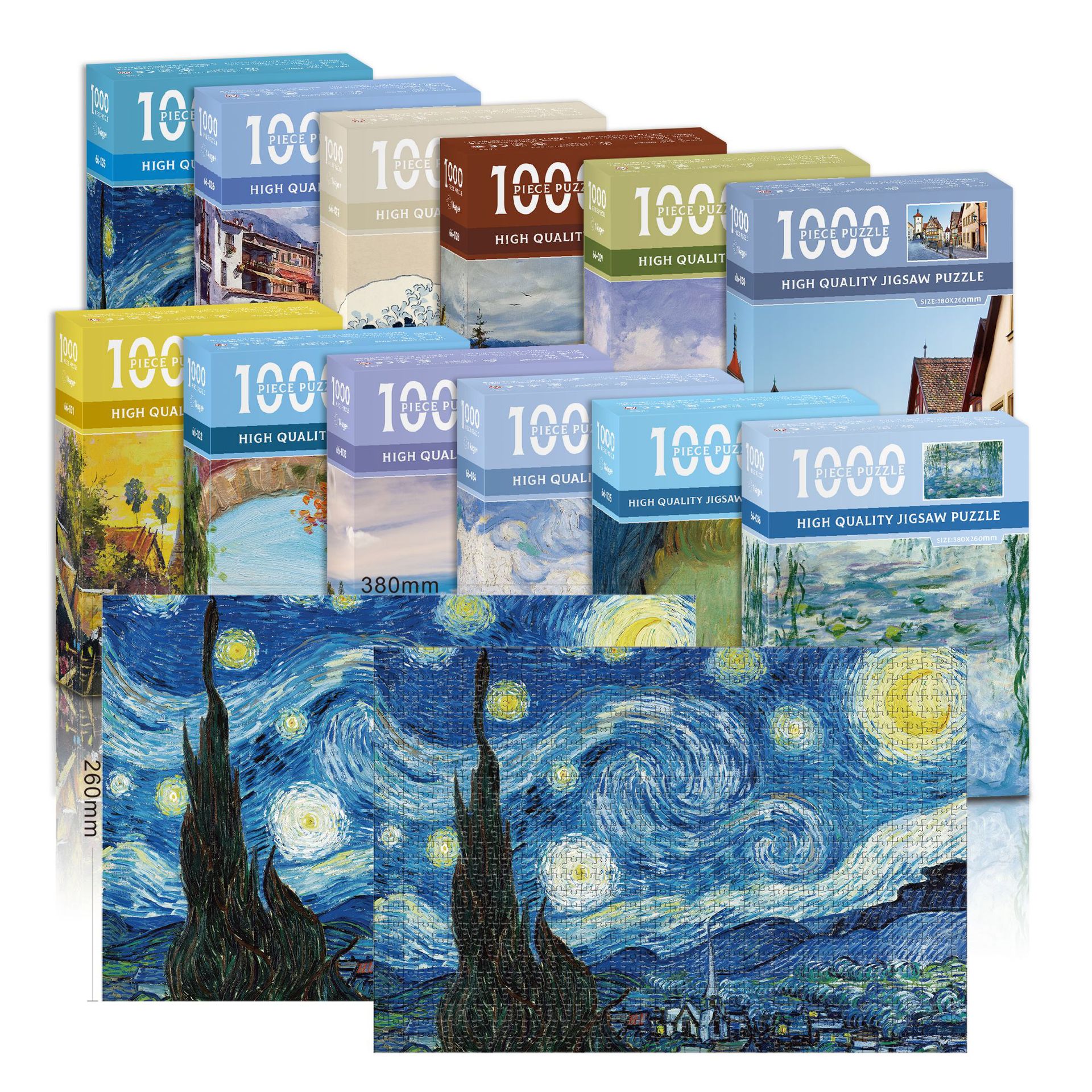MaxRenard Miniจิ๊กซอว์ปริศนา 1000 ชิ้นสําหรับผู้ใหญ่Van Gogh Starry Nightกระดาษเป็นมิตรกับสิ่งแวดล้อมคริสต์มาสของขวัญของเล่น