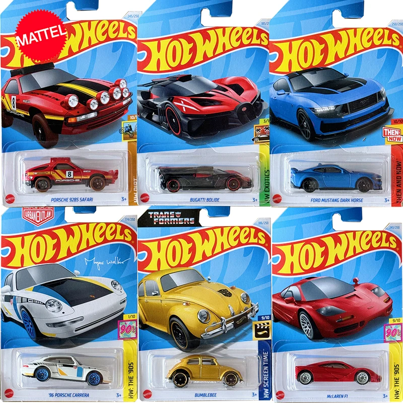 2024Q Mattel Hot Wheels coche 1/64 juguetes fundidos a presión para niños Bugatti Bolide Trans formadores Bumblebee Ford Porsche vehículo modelo regalo