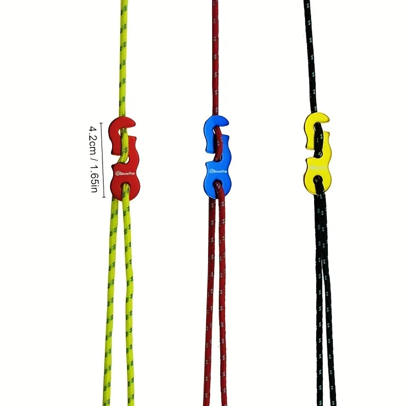 4 cordas da barraca ao ar livre, cordas reflexivas dossel cordas reforçadas à prova de vento com fivelas para garantir segurança acessórios de acampamento