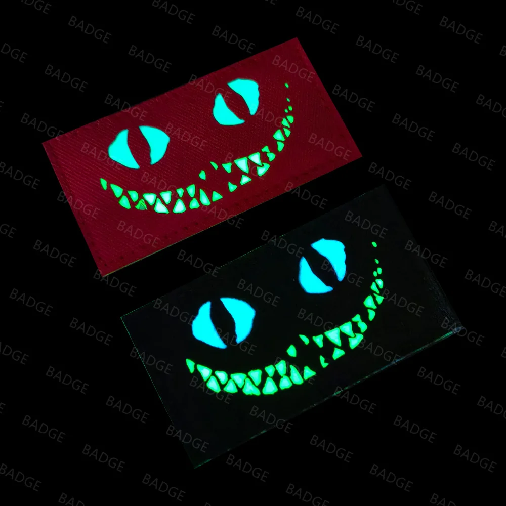 Glow in The Dark Patches Cat Devil's Eyes Tactical Patch Combat Hook Fasteners Ranger Motorcycle Biker Tags Operator Emblem