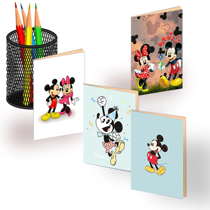 A6 Notebook Cartoon Mickey Mouse Minnie Love Note Book Disney Anime Figures Graffiti Diary Journal Birthday Party Gifts Kids Toy