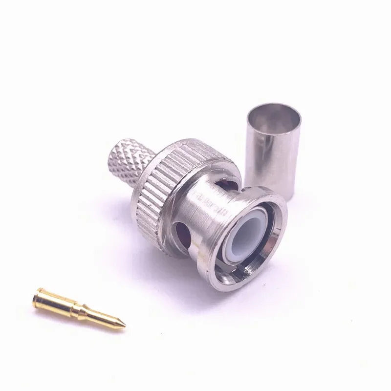 100 Uds BNC RG58 RG59 RG60 conectores de engarzado de enchufe macho para cámara CCTV conectar Anpwoo BNC convertidor de comunicación seguridad IPC
