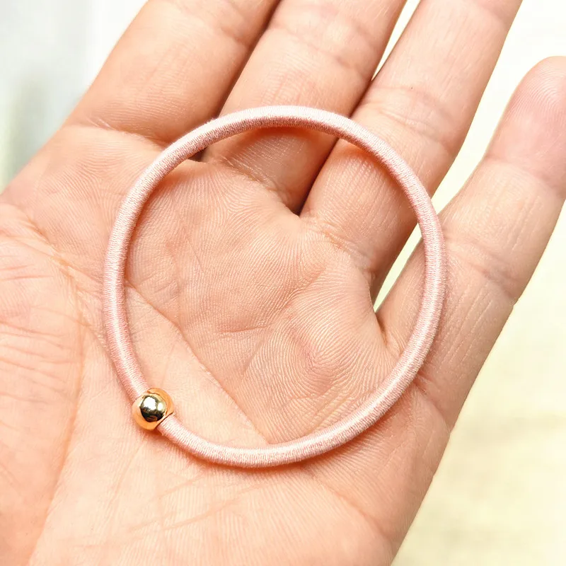 Small fresh headband tied with hair tie, rubber band ponytail headband
