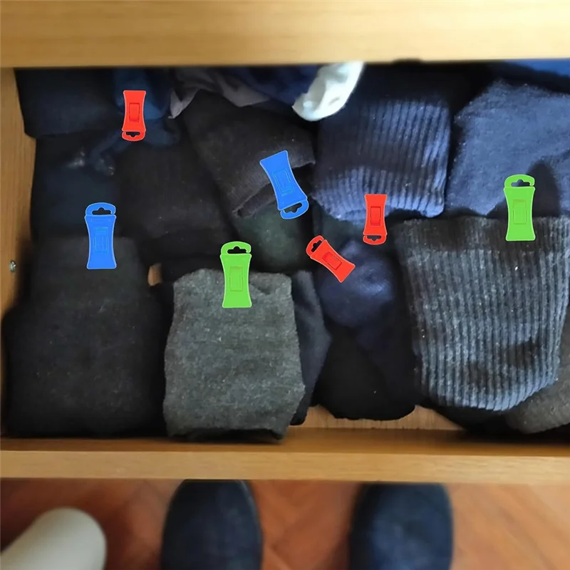 Newest 60 Sock Clips for Washing Machine and Dryer, Sock Clips with Hooks,Sock Holder Washing Machine, Directly Into the Drawer